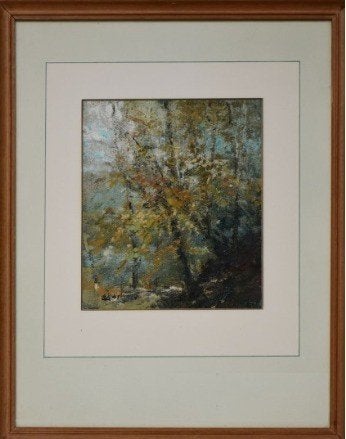 huile sur panneau sous bois signe alfred bastien, Ophalen of Verzenden, Paneel