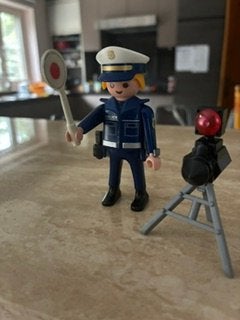 politie met flitser Playmobil, Ophalen of Verzenden, Zo goed als nieuw, Complete set, Figuren