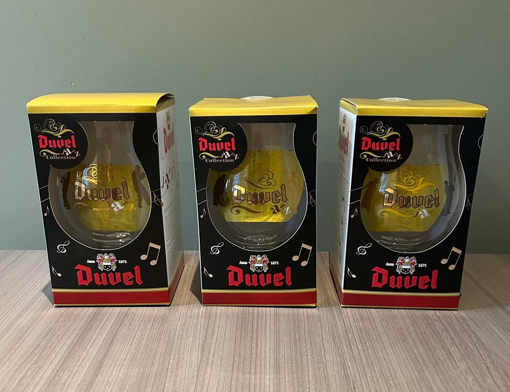 Duvel glazen  Jazz collection  Reeks van 3 stuks.  Nieuw, Verzamelen, Biermerken, Ophalen of Verzenden, Nieuw, Duvel