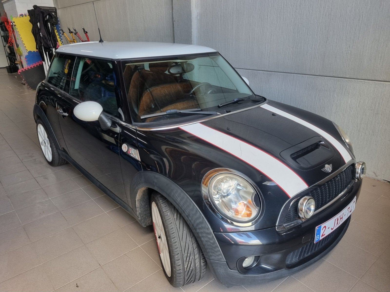 mini cooper s 175pk, Auto's, Mini, Zwart, Leder en Stof, Zwart, Handgeschakeld