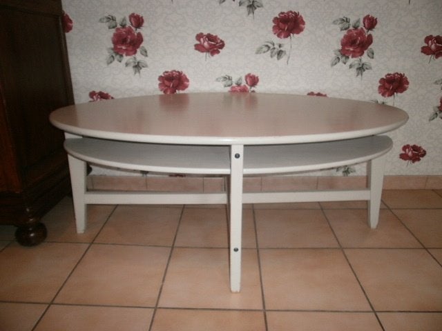 Groot ovaal wit salontafel  1,3 M op 75 cml ., Huis en Inrichting, Tafels | Salontafels, Ophalen, 50 – 75, 100 tot 150 cm, 50 tot 100 cm