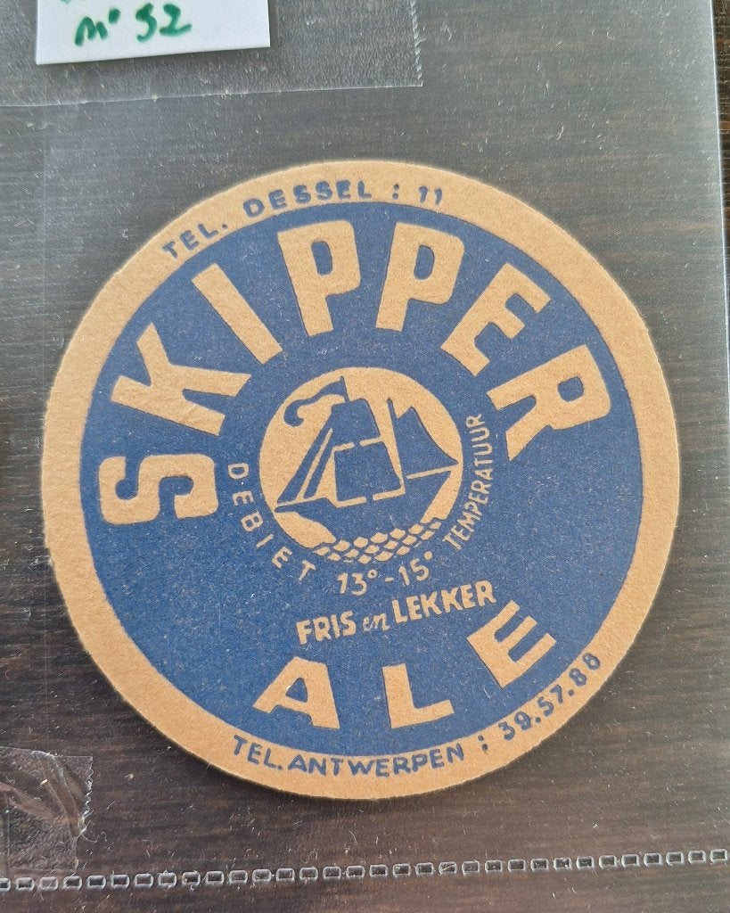 bierviltje rond skipper ale klein (nr52), Enlèvement, Utilisé, Sous-bock, Autres marques