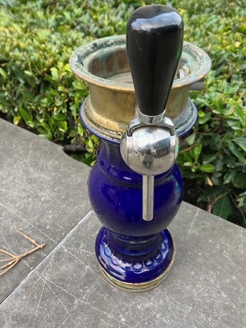 COLONNE DE ROBINET EN PORCELAINE BAROCCO ? BLEU ,VINTAGE , Enlèvement ou Envoi, Utilisé, Autres types