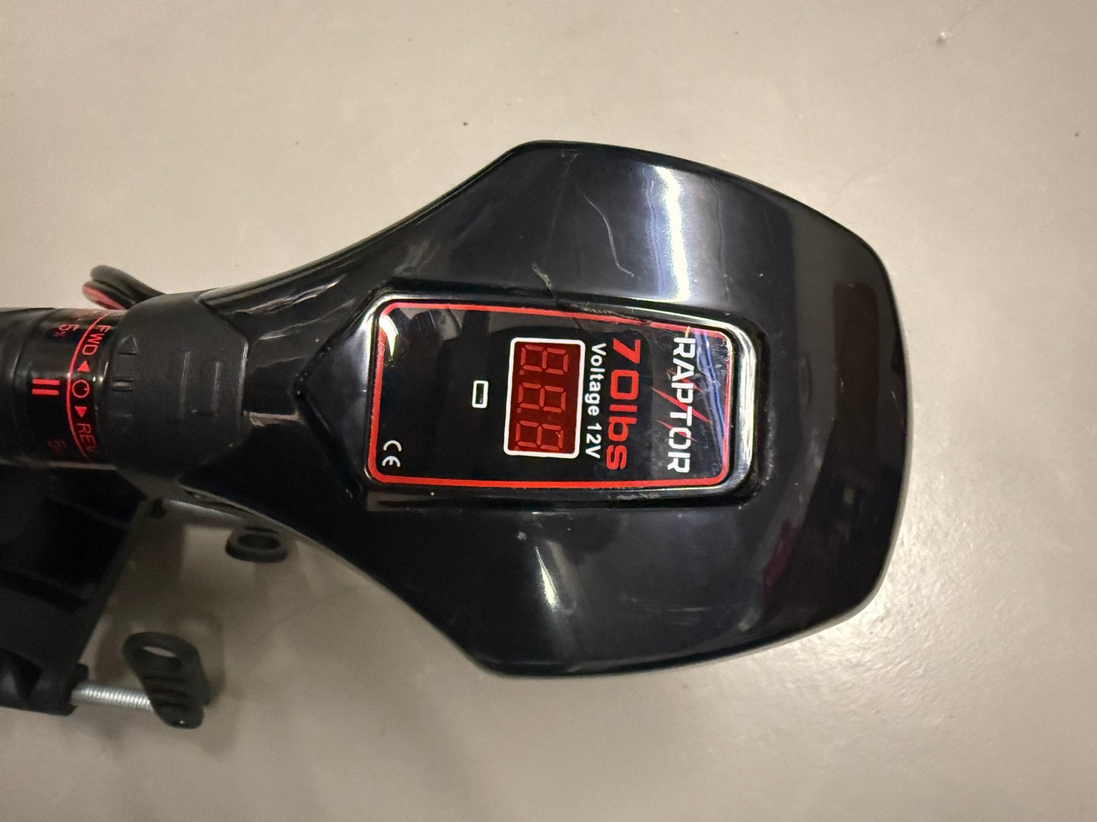 Raptor 70 lbs 12V elektrische buitenboordmotor., Watersport en Boten, Bootonderdelen, Ophalen, Zo goed als nieuw, Motor en Techniek