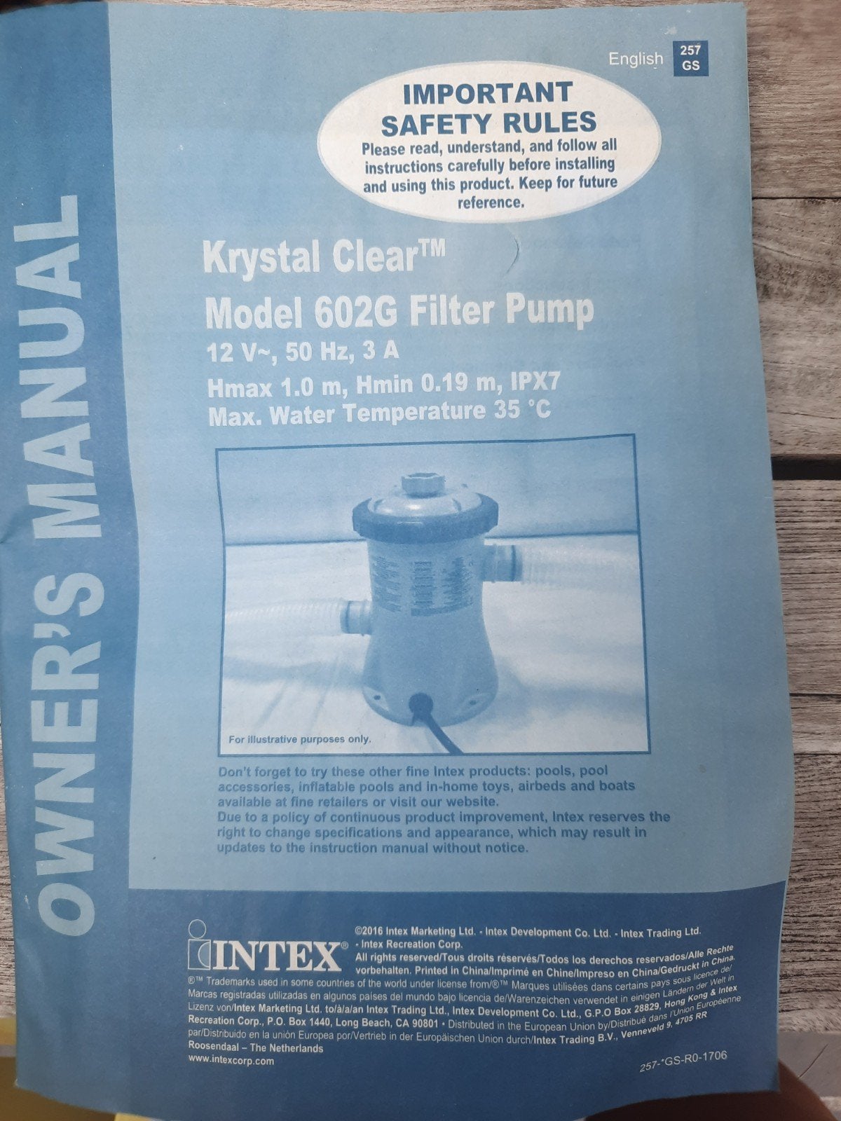 Intex Krystal clearing filterpomp, Ophalen, Gebruikt, Filter