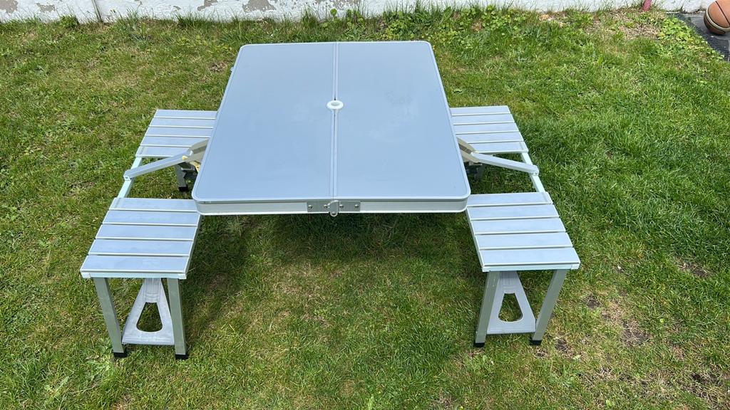 Kampeertafel met stoelen, plooibaar, Ophalen, Gebruikt, Campingtafel