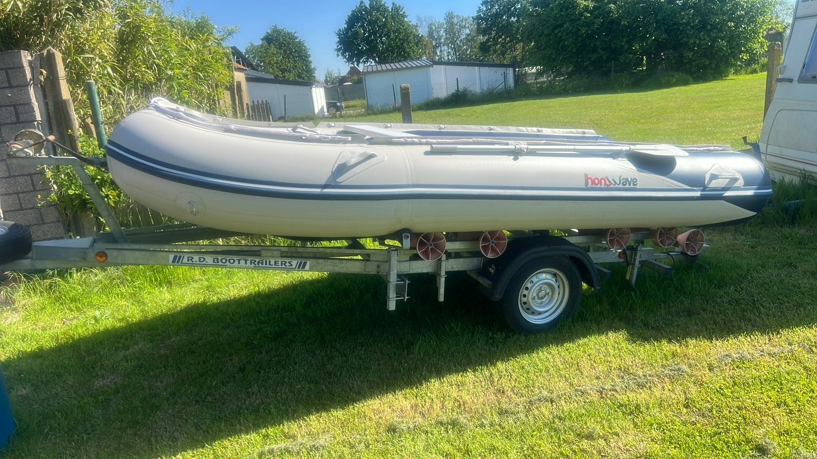 Rubberboot Honwave T40 zonder motor , op trailer, Watersport en Boten, Ophalen, Zo goed als nieuw