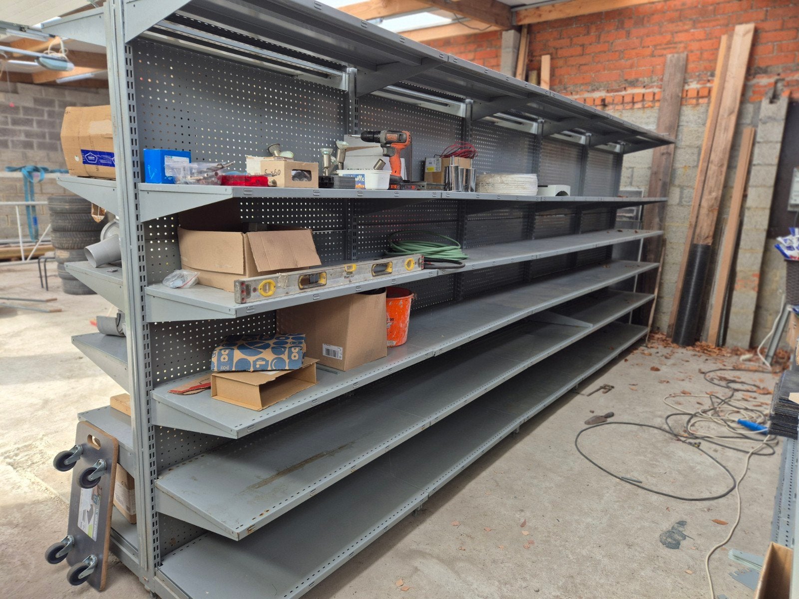 Magazijnrek - winkelrek met metalen schabben, Ophalen