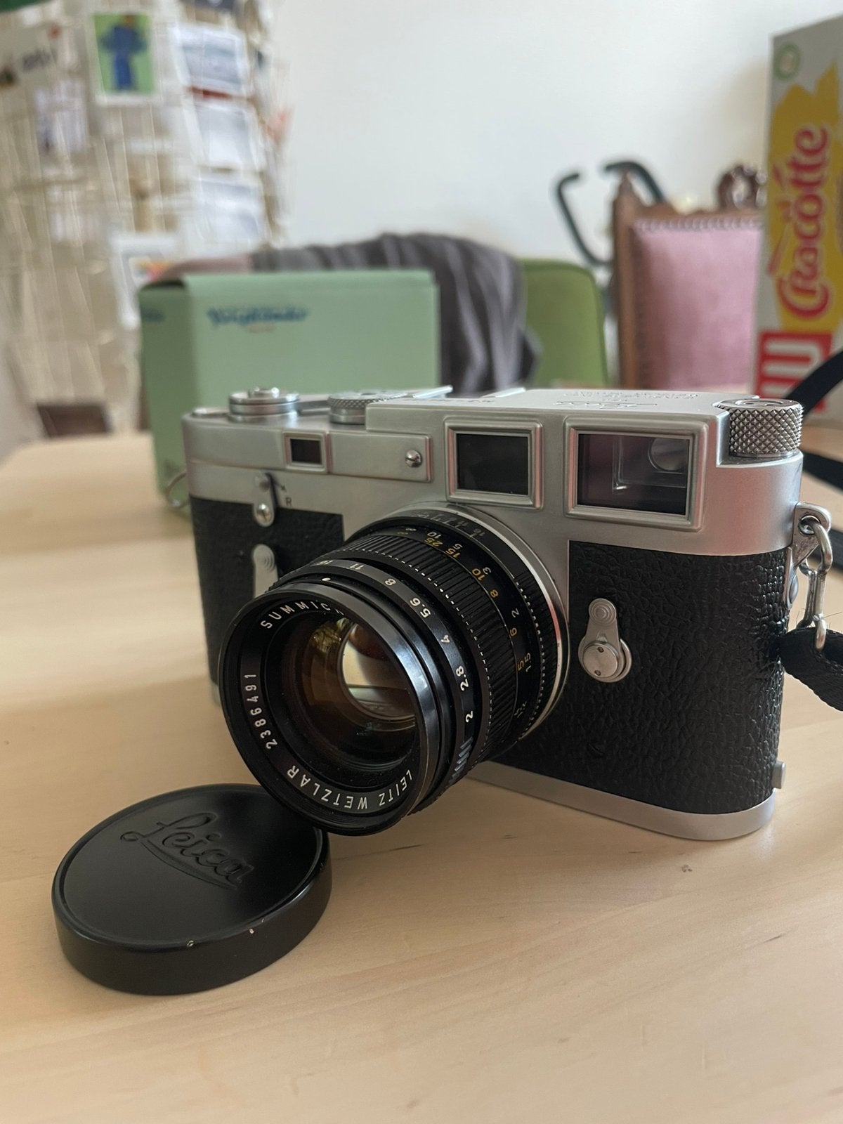 Leica M3 + 50mm summicron, Audio, Tv en Foto, Fotocamera's Analoog, Ophalen, Zo goed als nieuw, Leica