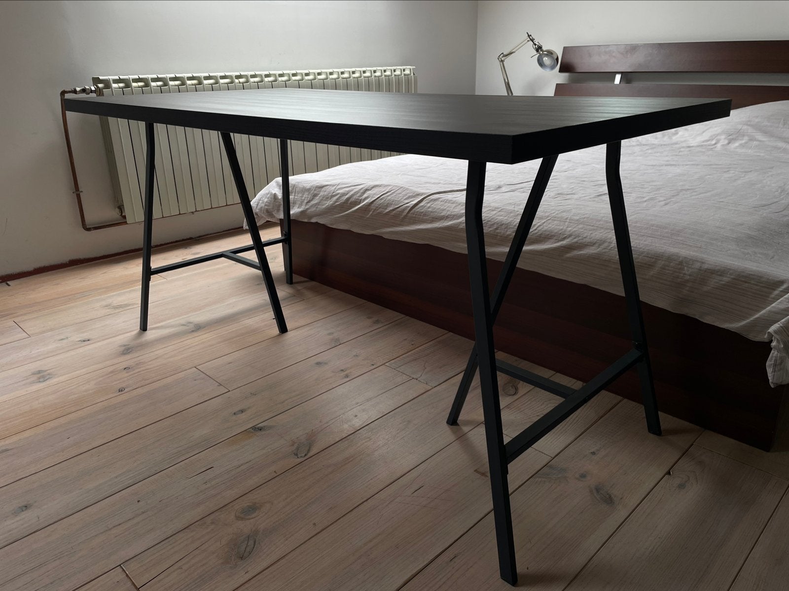 Bureau ou table à manger noire en bois/métal, Maison & Meubles, 150 cm, Comme neuf, Noir, 75 cm
