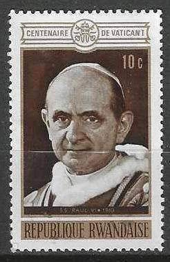 Rwanda 1970 - Yvert 400 - Pape Paul VI (PF), Timbres & Monnaies, Envoi, Non oblitéré