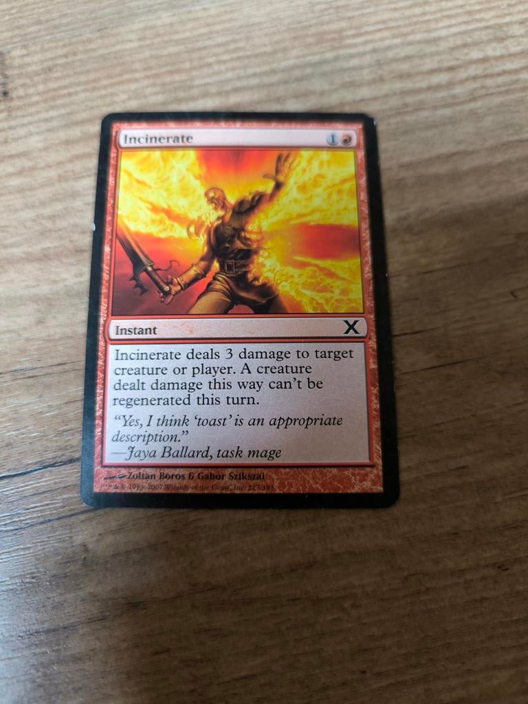 Incinerate instant.  Magic the Gathering deckmaster, Hobby en Vrije tijd, Verzamelkaartspellen | Magic the Gathering, Ophalen of Verzenden