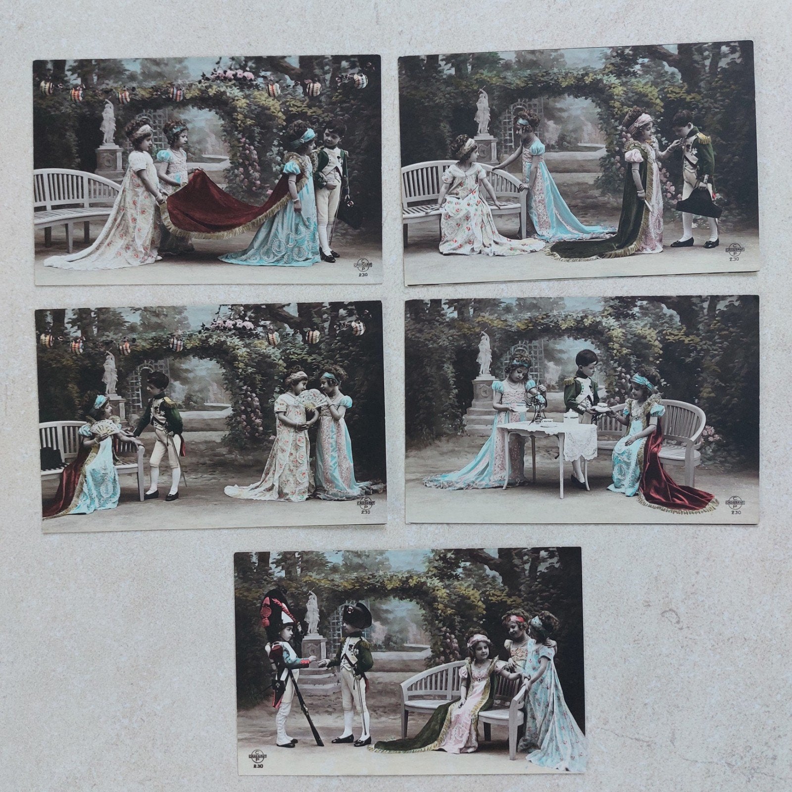 lot van 5 mooie oude fantasiekaartjes, Verzamelen, Ophalen of Verzenden