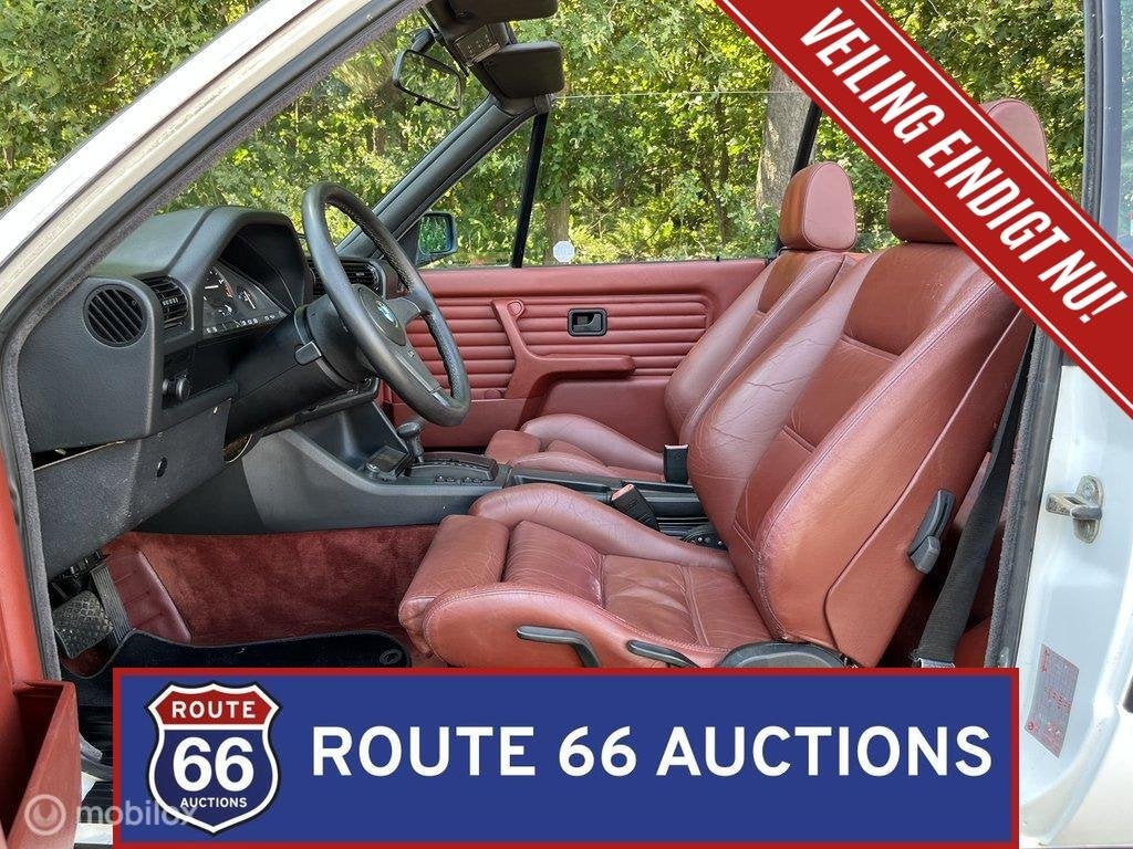 BMW 320i Cabriolet | 1989 | Route 66 Auctions, Zwart, Bedrijf, Handgeschakeld, Overige carrosserie