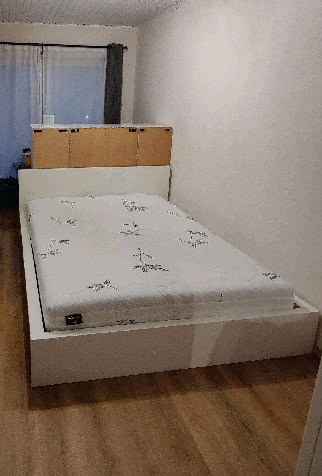 Lit malm 160, Maison & Meubles, Chambre à coucher | Lits, Utilisé, Deux personnes, 160 cm, 200 cm, Blanc, Enlèvement