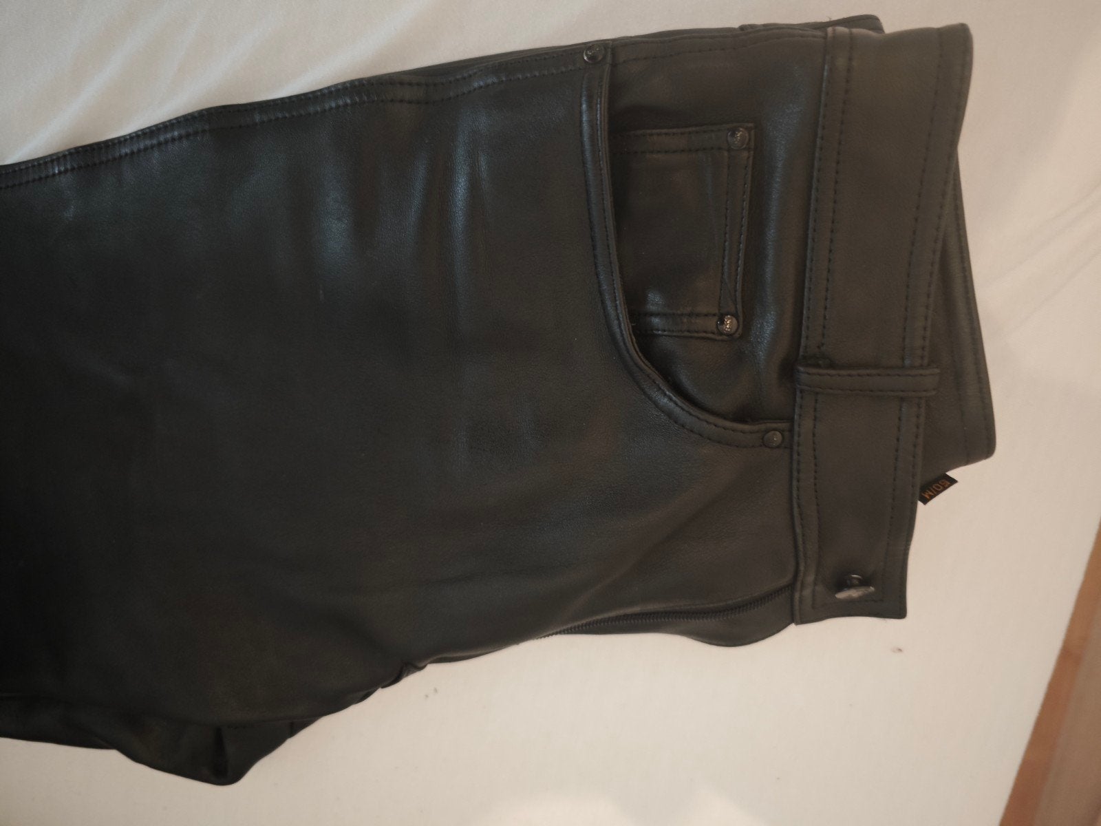 lederen motorbroek maat 50, Motoren, Ophalen, Heren