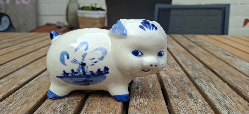 Tirelire décorative bleue de Delft avec moulin à vent, Enlèvement ou Envoi