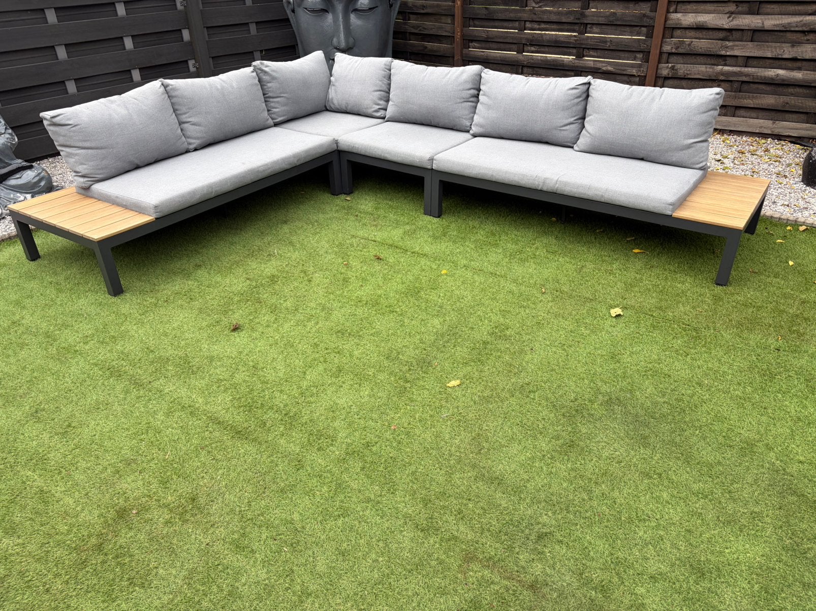 Loungeset vinci aluminium/polywood met bijhorende kussens, Tuin en Terras, Ophalen, Zo goed als nieuw, Aluminium, Loungeset