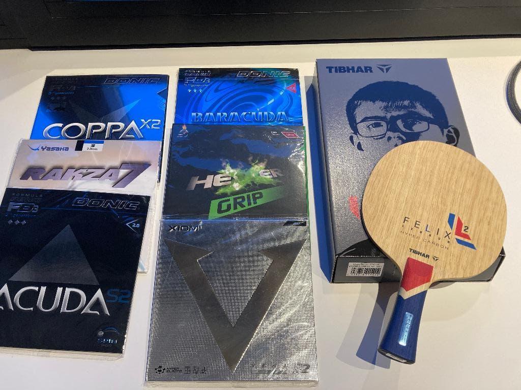 Tafeltennis Tibhar Felix Lebrun Hyper Carbon, Ophalen of Verzenden, Zo goed als nieuw, Net, Batje(s) of Balletje(s), Wedstrijdformaat