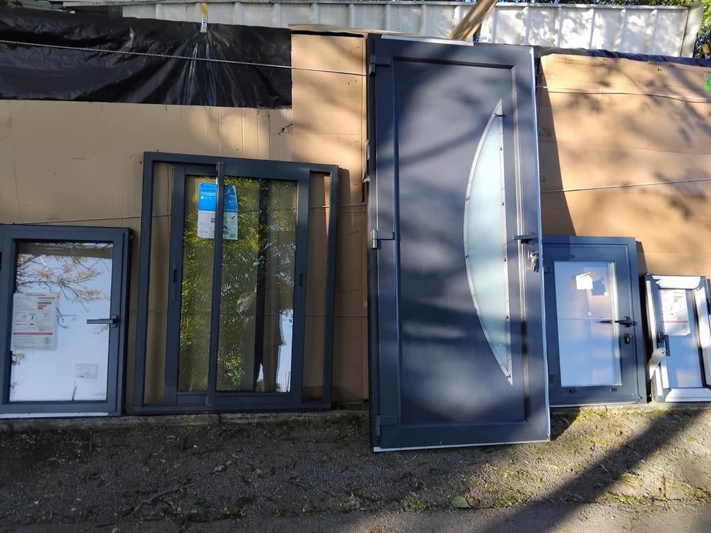 Porte ,châssis fenêtre coulissante pvc aluminium gris anthra, Bricolage & Construction, Enlèvement ou Envoi, Aluminium