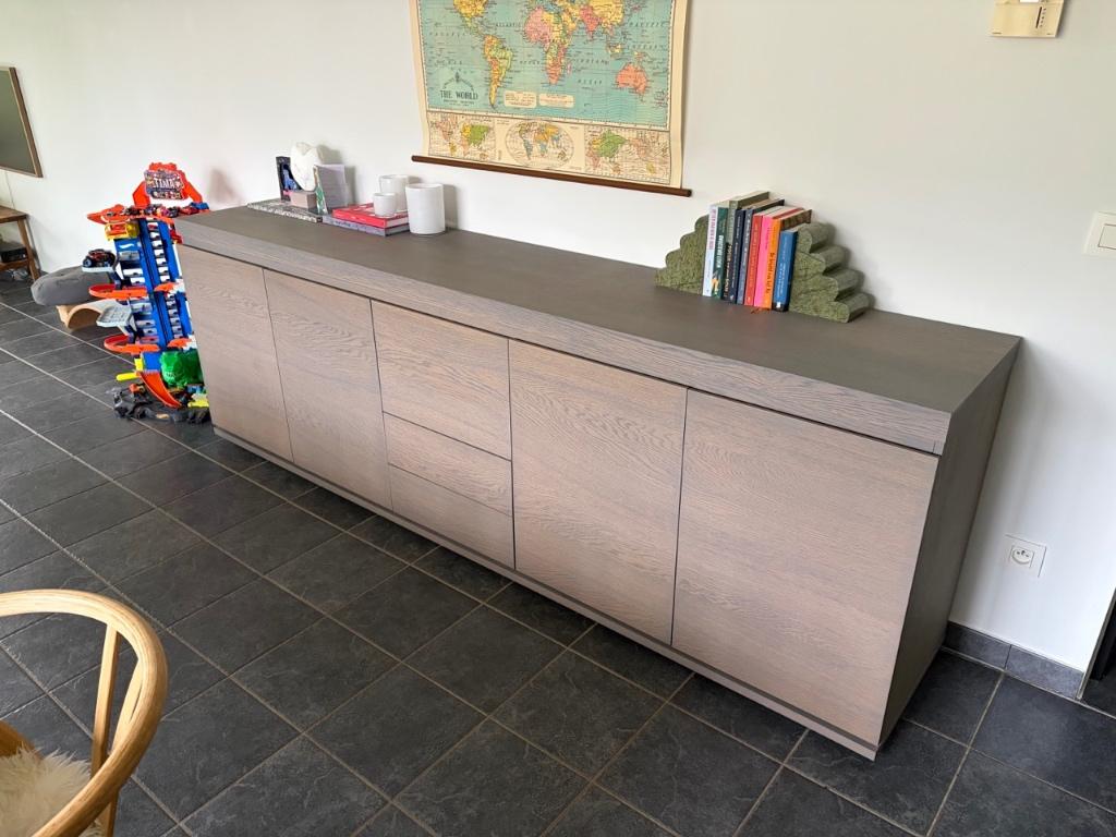 Dressing kast laag - massief hout - tijdloos & modern design, Ophalen, Met deur(en), Zo goed als nieuw, 200 cm of meer