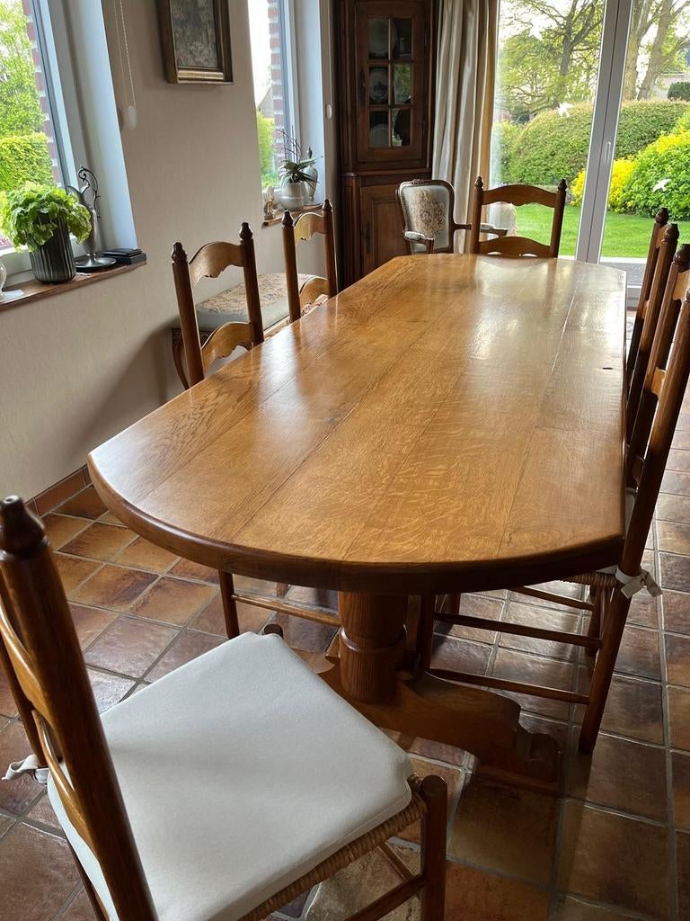 TABLE et 6 chaises sam en chêne, Maison & Meubles, Salles à manger complètes, Enlèvement