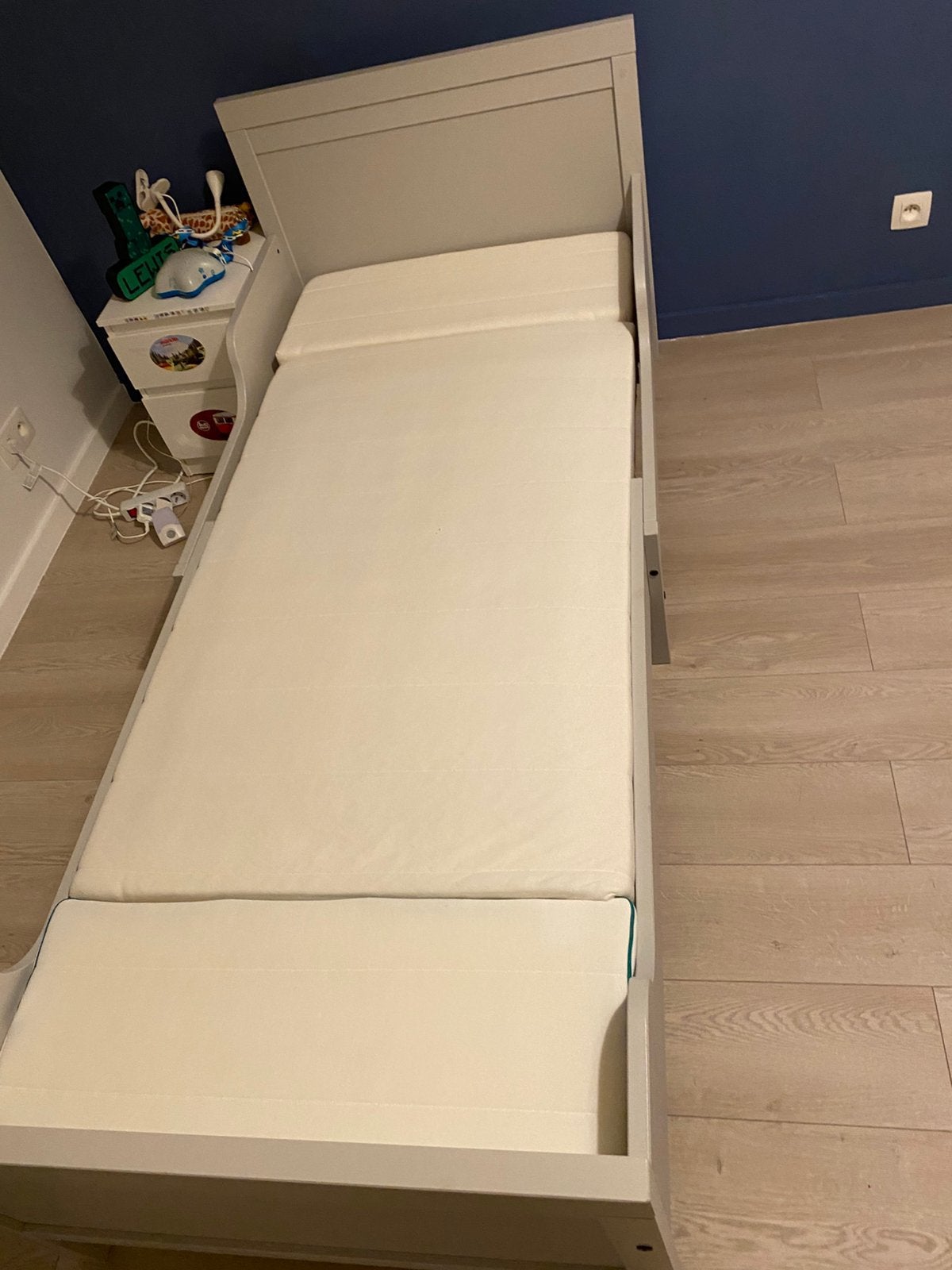 Meegroeibed 160cm tot 200cm, Huis en Inrichting, Ophalen, 90 cm, Eenpersoons, Grijs