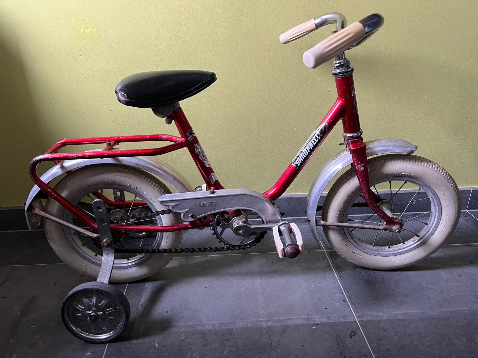 Shrapnell Vintage Kinderfietsje 12 inch, Ophalen, Gebruikt, Minder dan 16 inch, Zijwieltjes