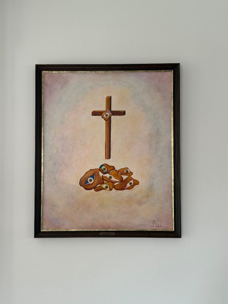 7 Raios, Ophalen of Verzenden, Gesigneerd, Olieverf, Abstract
