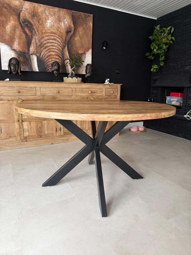 Tafel mango hout 4-6 personen, Ophalen, Zo goed als nieuw