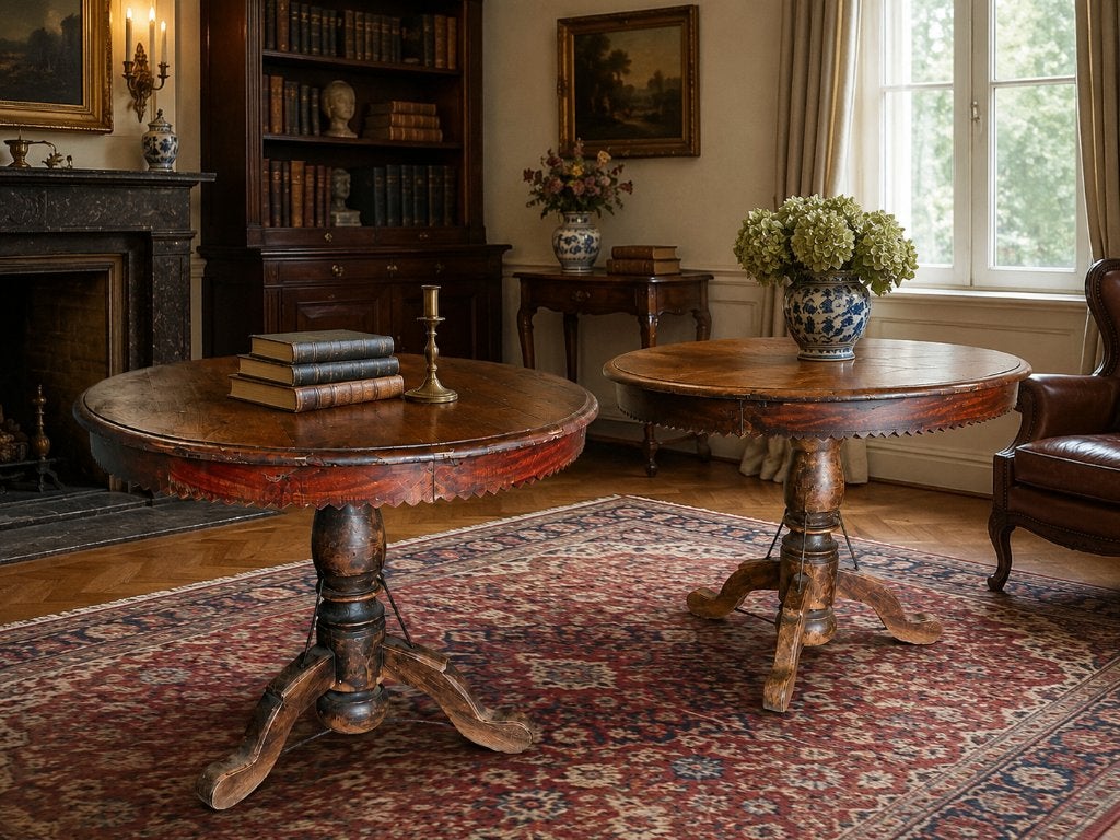 2 tables à vin anglaises anciennes 1880-1920, Enlèvement