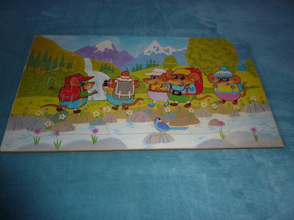 6 Puzzles Vintage en bois (24 pièces/puzzle) 37,1cm x 20,8cm, Kinderen en Baby's, Speelgoed | Kinderpuzzels, Zo goed als nieuw