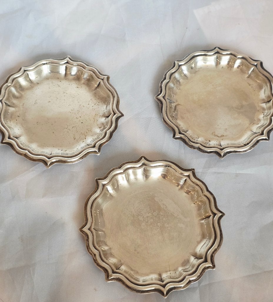 3 zilveren schalen Portugal,  ca 1900, Enlèvement ou Envoi, Or