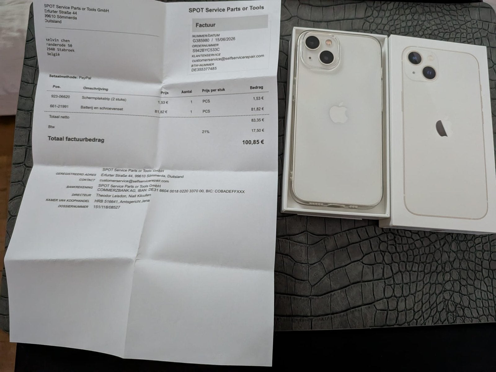 Iphone 13 batterij 100%, Télécoms, Enlèvement, Comme neuf, Blanc, IPhone 13
