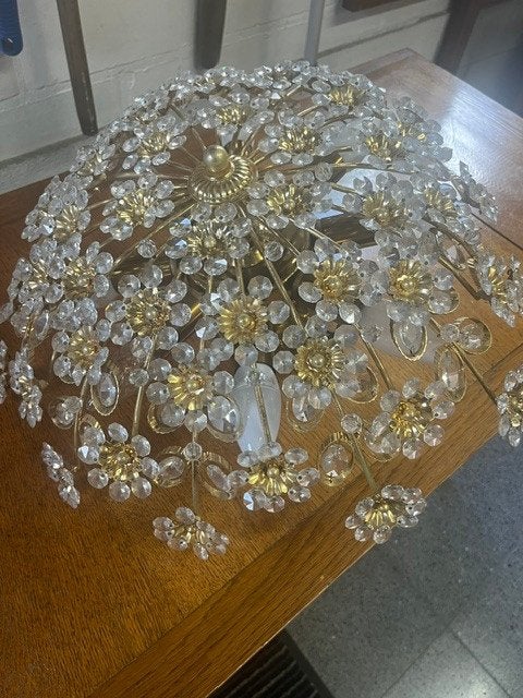 plafond lamp, plafonnier koper kristal, Ophalen, Koper