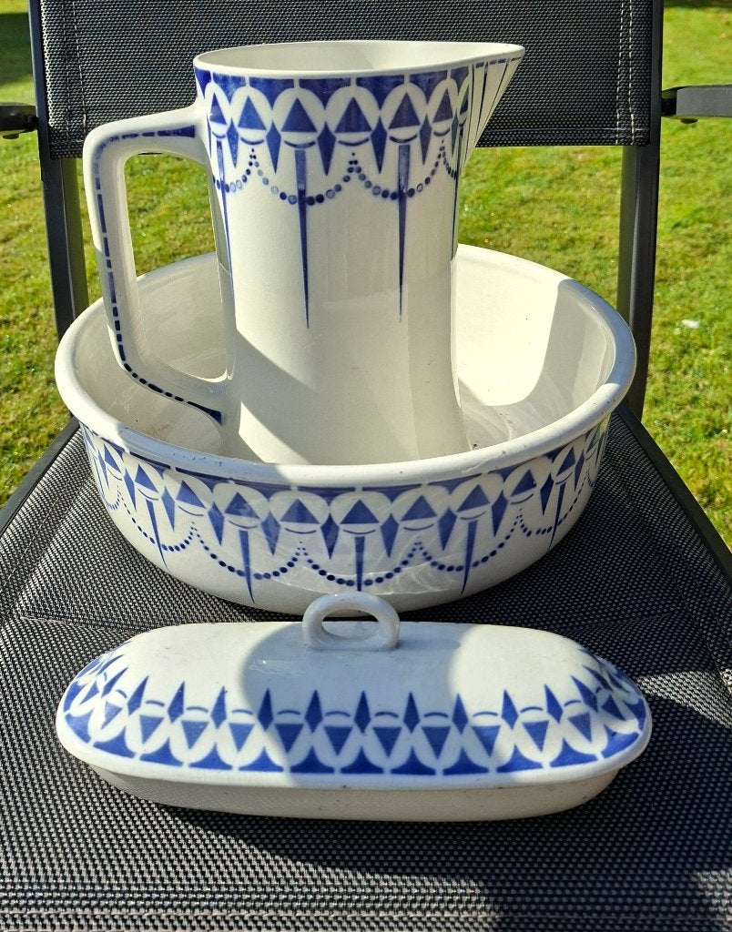 Antieke Boch Frère Keramis lampetset art deco decor 105, Antiquités & Art, Enlèvement