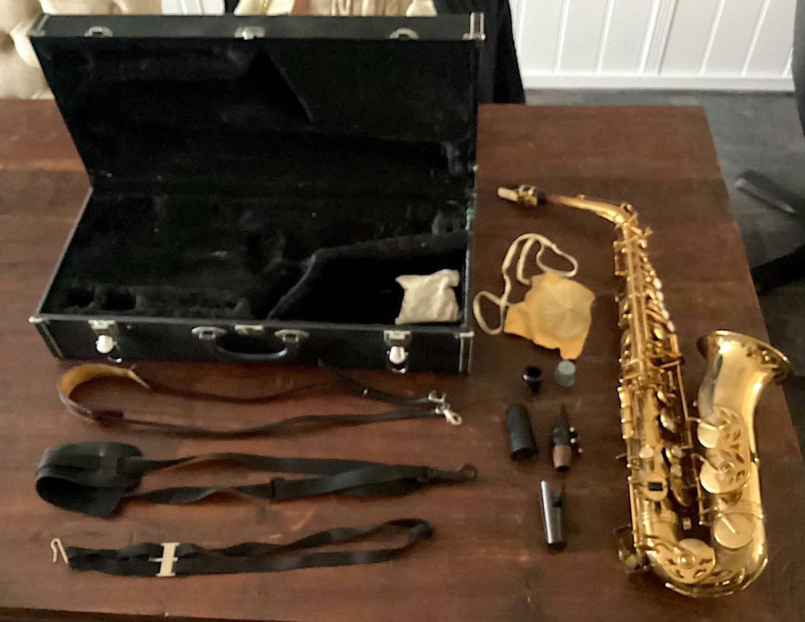 Te koop gouden saxofoon Swingplanck ., Enlèvement ou Envoi, Comme neuf, Avec valise