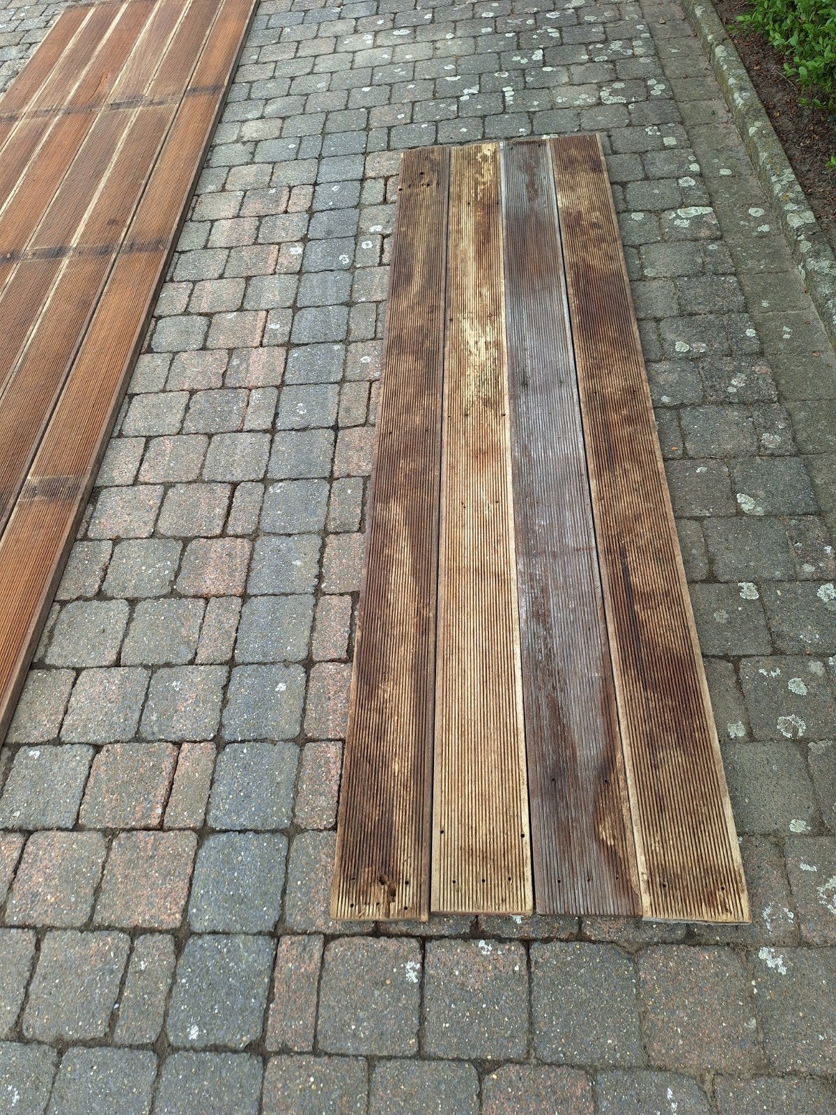 Bois de Bangkirai, gris brun clair, 6 planches de 364 cm et, Jardin & Terrasse, Enlèvement, Bois