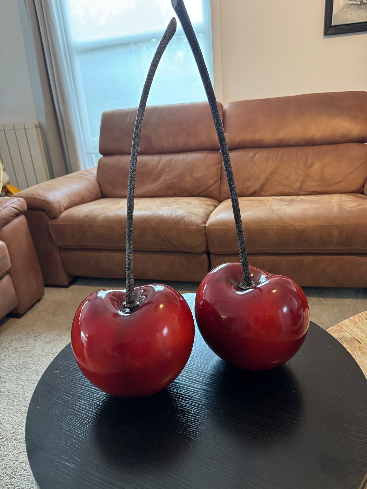 Duo kersenbeelden – decoratieve beelden, Ophalen, Zo goed als nieuw, Overige materialen