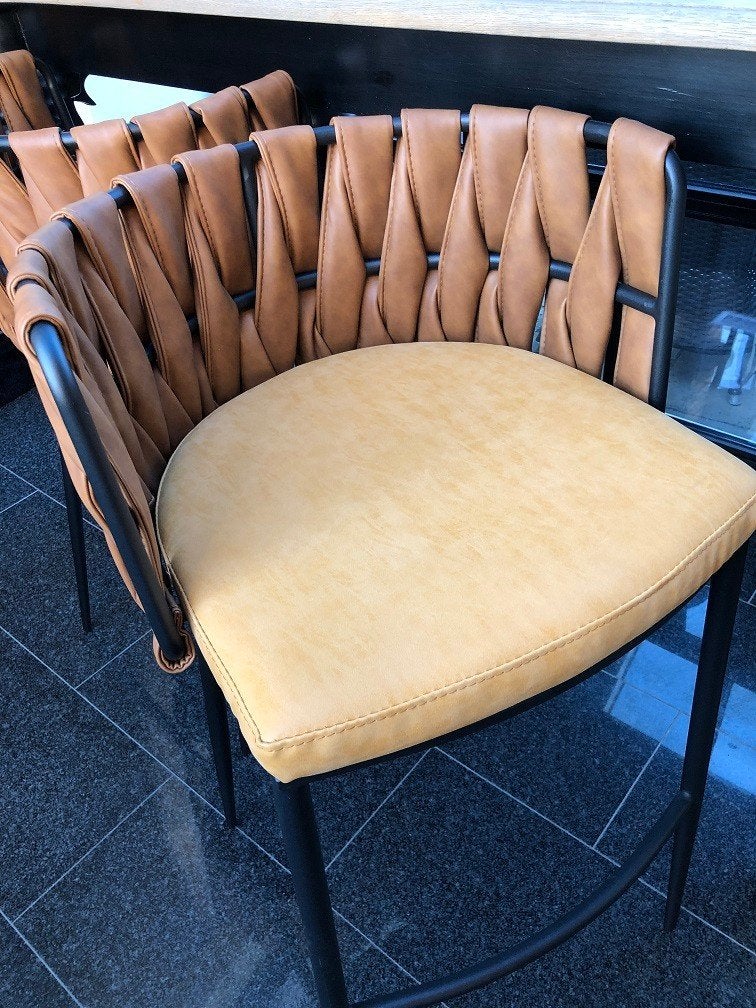 UNIEKE BARSTOELEN - DESIGN LEDEREN STOELEN BARKRUKKEN, Huis en Inrichting, Ophalen, Met voetsteun, Kunststof, Nieuw