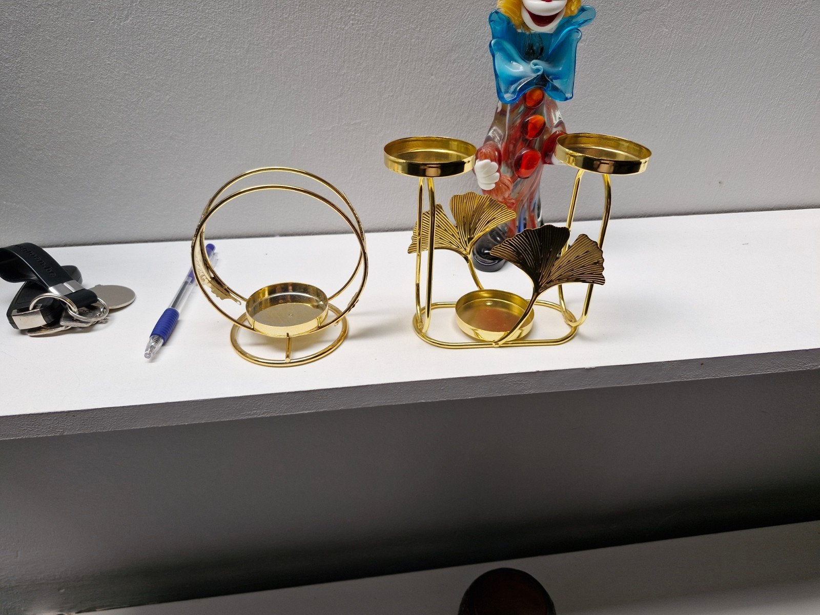 2 theelicht houders, Autres couleurs, Enlèvement, Métal, Chandelier