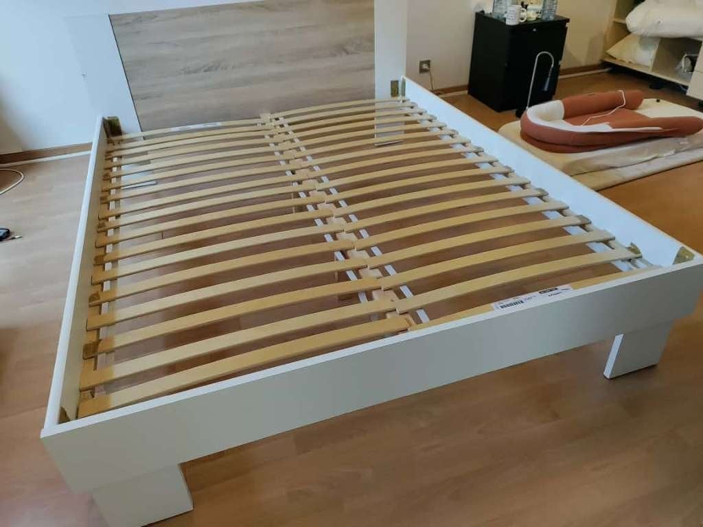 Tweepersoonsbed, Ophalen, Wit, Twijfelaar, 200 cm