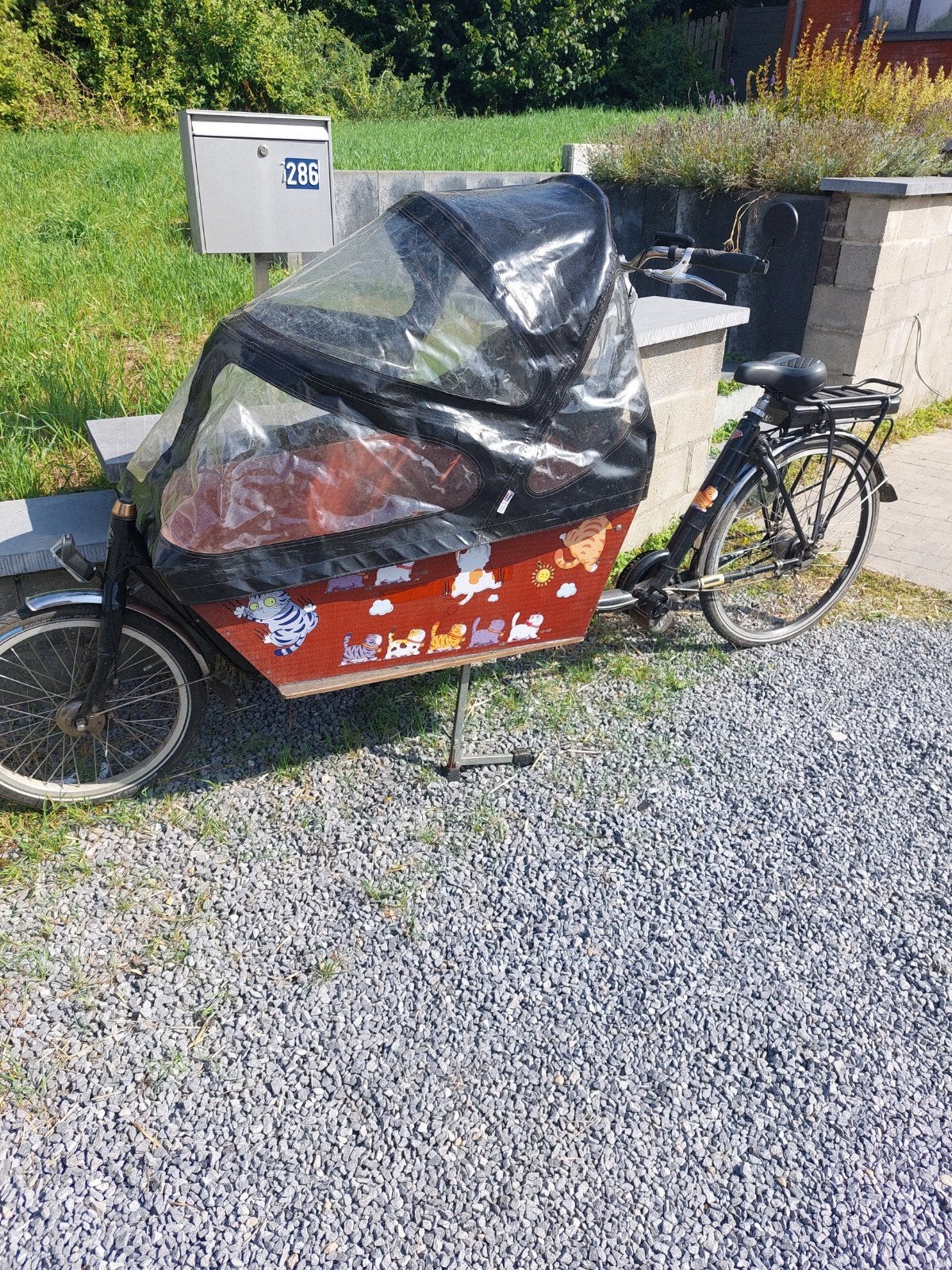 vélo cargo électrique avec housse de pluie, Enlèvement, Utilisé, Électrique