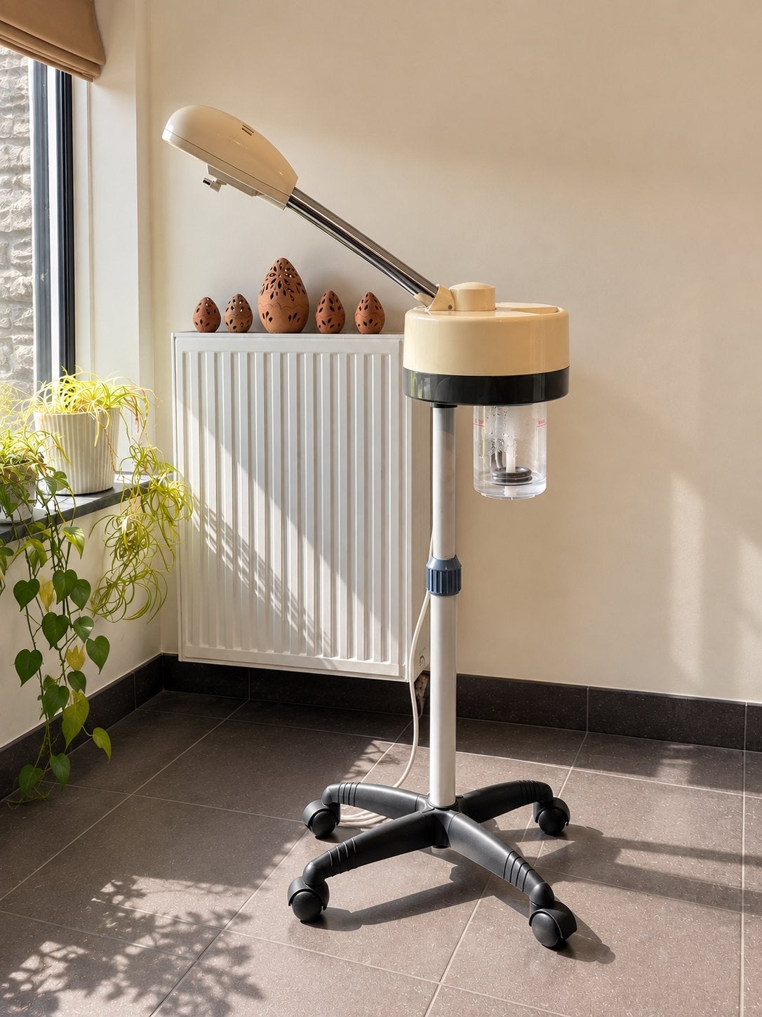Professionele vapozone te voet met wielen — Face steamer, Ophalen of Verzenden, Zo goed als nieuw, Gehele gezicht, Reiniging