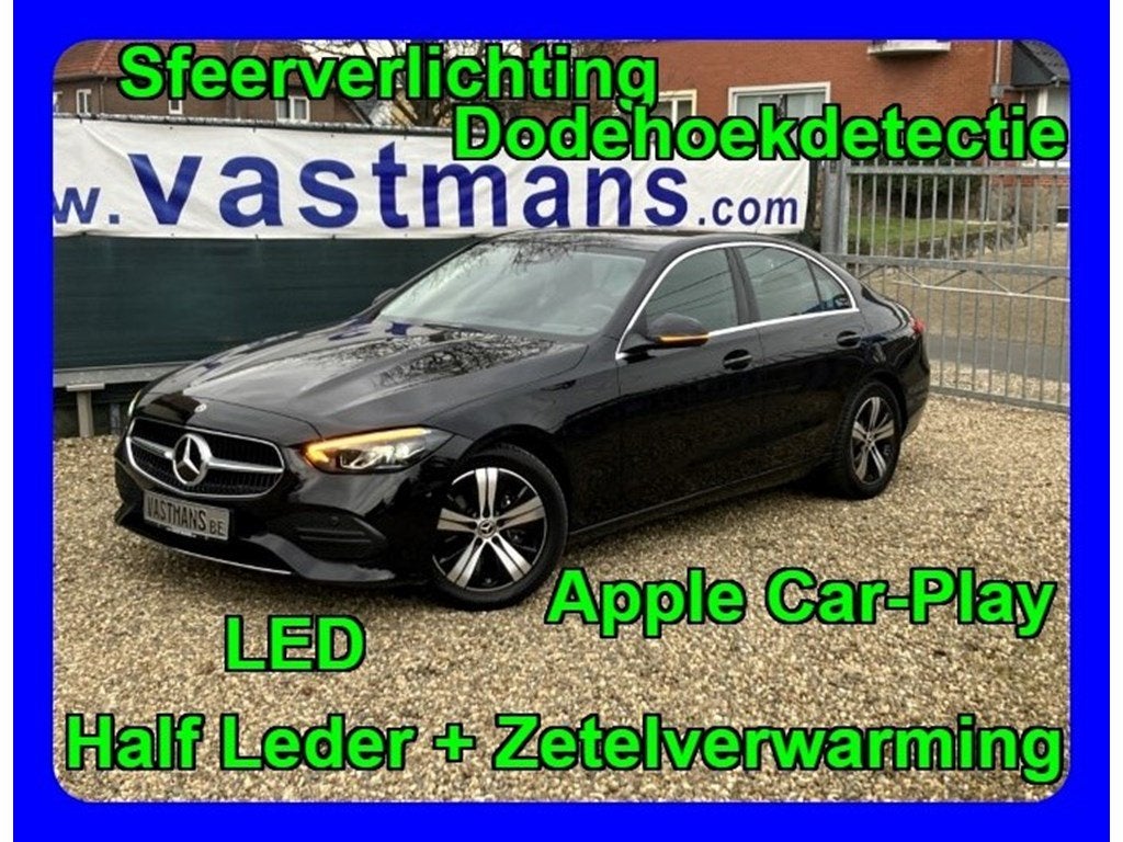 Mercedes-Benz C 180 Avantgarde / Sfeerverlichting / Half Le, Automaat, 4 deurs, Zwart, 146 g/km