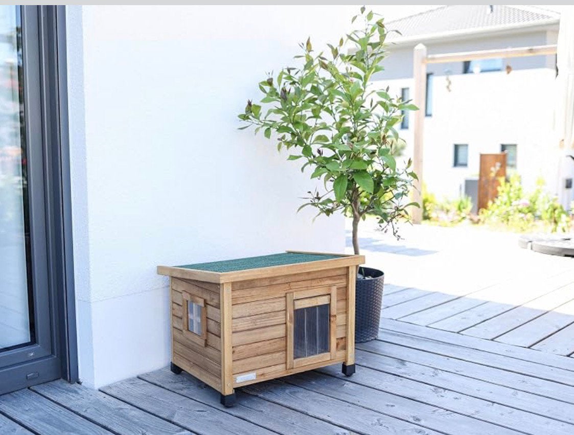 Maison pour chat en bois  marron/vert, 57 x 45 x 43 cm, Enlèvement, Neuf