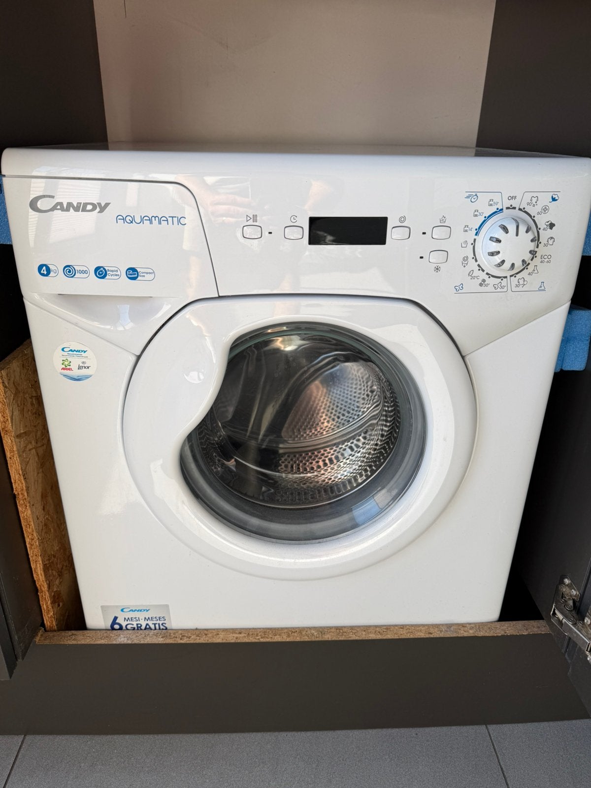 Compacte wasmachine, Candy Aqua, 4 kg, tot 1000 tpm, wit, Elektronische apparatuur, Wasmachines, Ophalen, Gebruikt