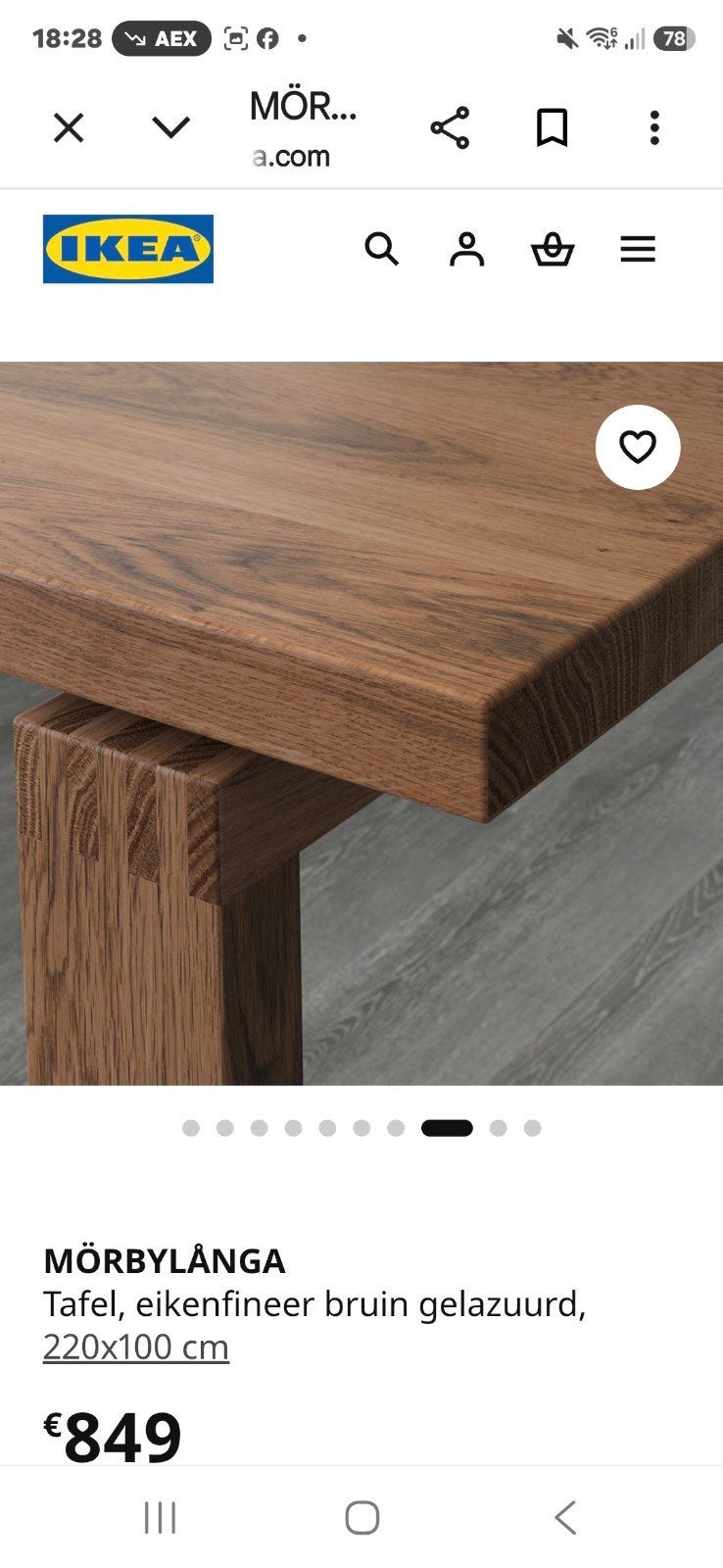 tafel eikenfineer ikea 1m50 op 1m. Doe een bod, Ophalen