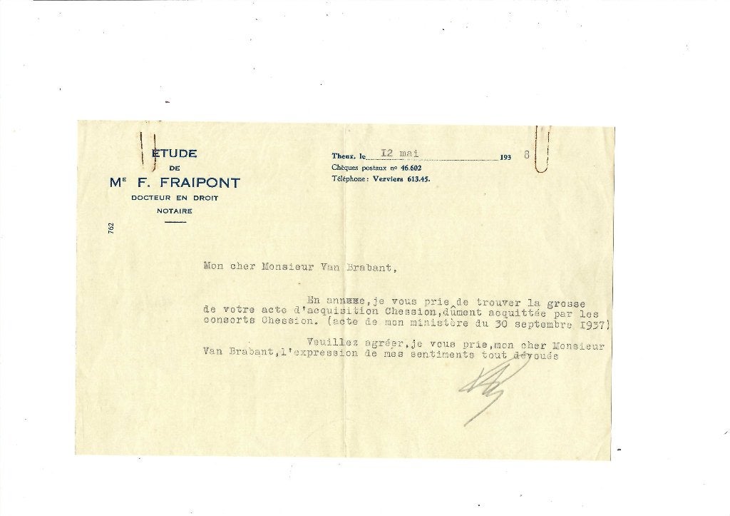 Ancien courrier 1938, Envoi, Utilisé