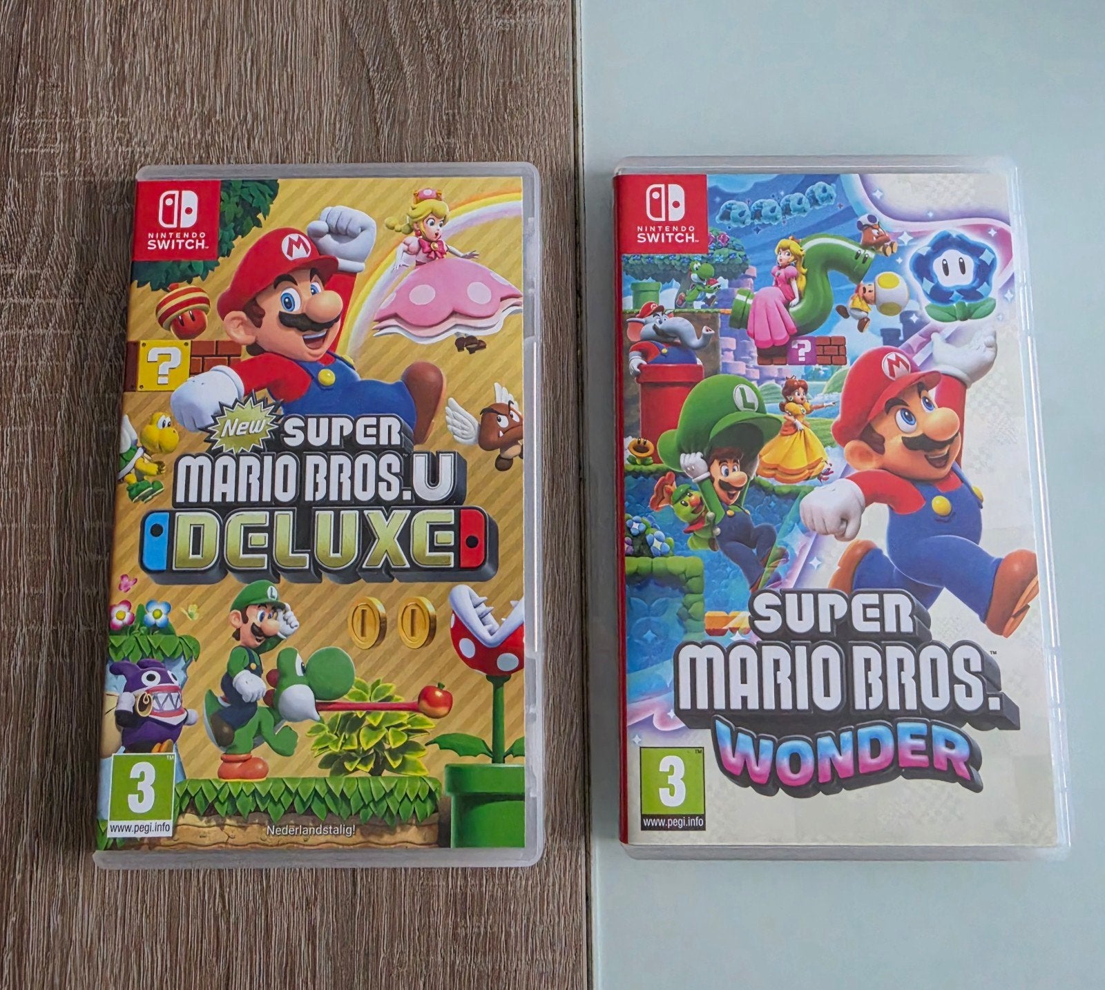 Super Mario Bros Wonder & New Super Mario Bros U Deluxe, Ophalen, Zo goed als nieuw, Vanaf 3 jaar